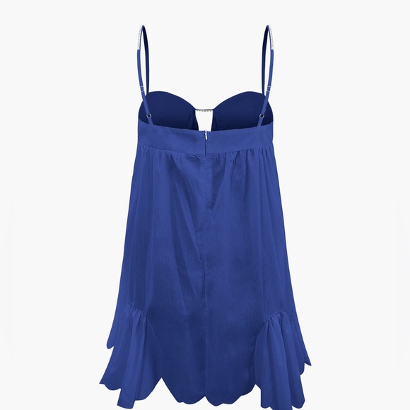 V-neck Rhinestone Decor Mini Dress - Picture 4 of 9